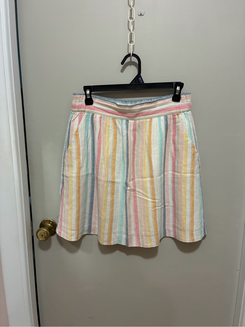 LOFT Pastel Vertical Stripe A-Line Skirt